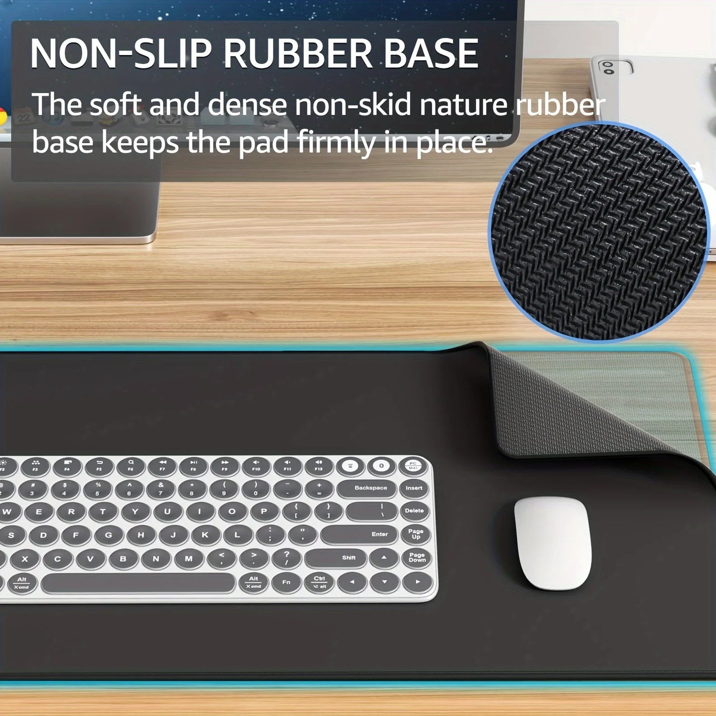 1PC Large Mouse Pad, Office Gaming Table Mat, Non-Slip Rubber Base Washable Mouse Pad for Work, Gaming and Office