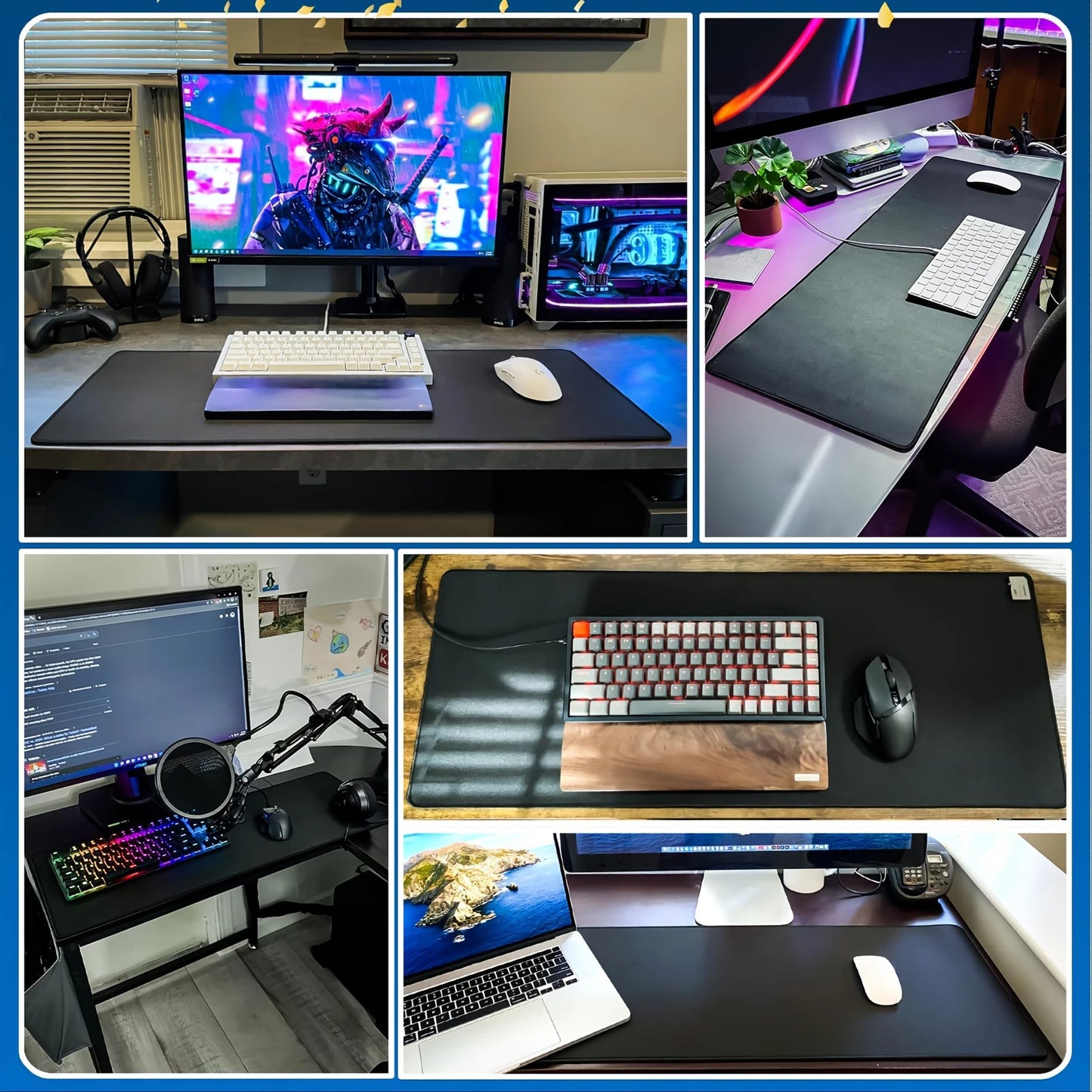 1PC Large Mouse Pad, Office Gaming Table Mat, Non-Slip Rubber Base Washable Mouse Pad for Work, Gaming and Office